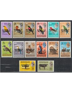 BOTSWANA 1966 Serie ordinaria, uccelli 14v MNH**