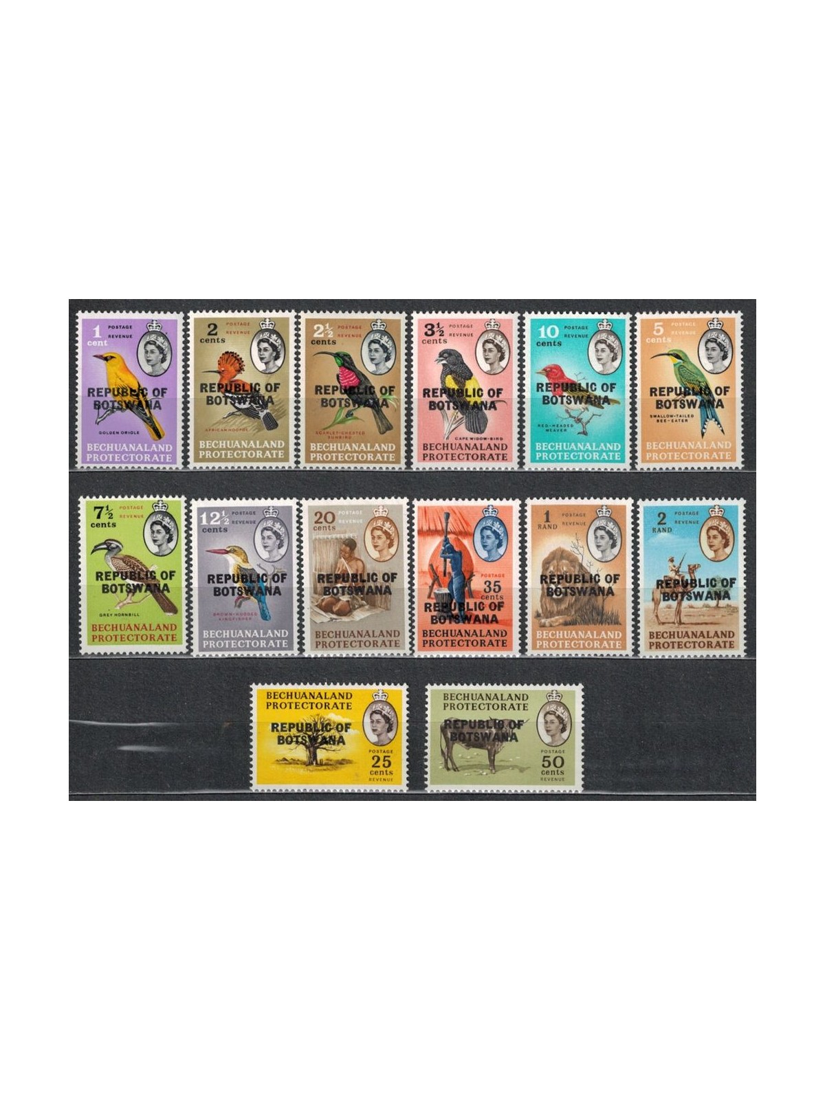 BOTSWANA 1966 Ordinary series, birds 14v MNH**