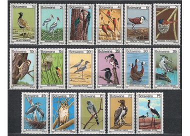 BOTSWANA 1978 Ordinary series, birds 17v MNH**