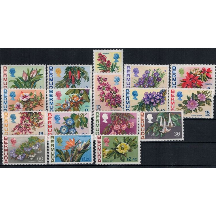 BERMUDA 1970 Ordinary series (flowers) 17v MNH**