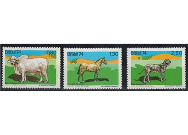 BRAZIL 1974 Domestic animals 3v MNH**