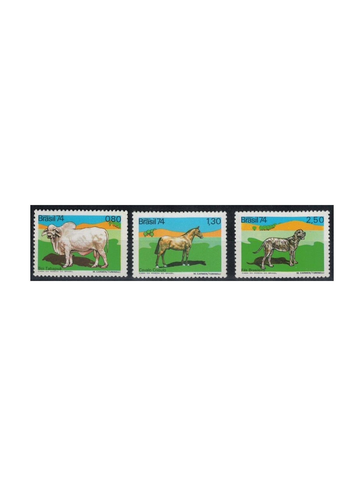 BRAZIL 1974 Domestic animals 3v MNH**
