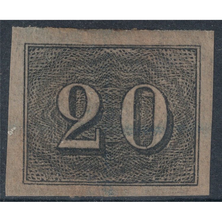 BRASILE 1850-66 Piccole cifre 20r nero MH*