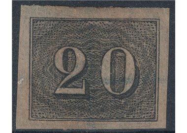 BRAZIL 1850-66 Small figures 20r black MH*