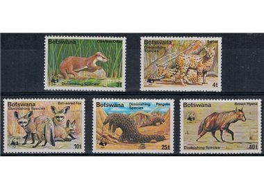 BOTSWANA 1977 WWF, endangered animals 5v MNH**