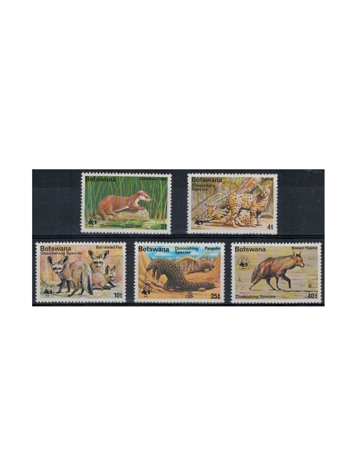 BOTSWANA 1977 WWF, endangered animals 5v MNH**