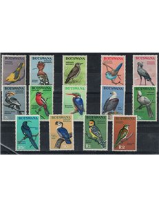 BOTSWANA 1967 Serie ordinaria, uccelli 14v MNH**