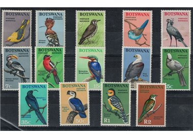 BOTSWANA 1967 Serie ordinaria, uccelli 14v MNH**