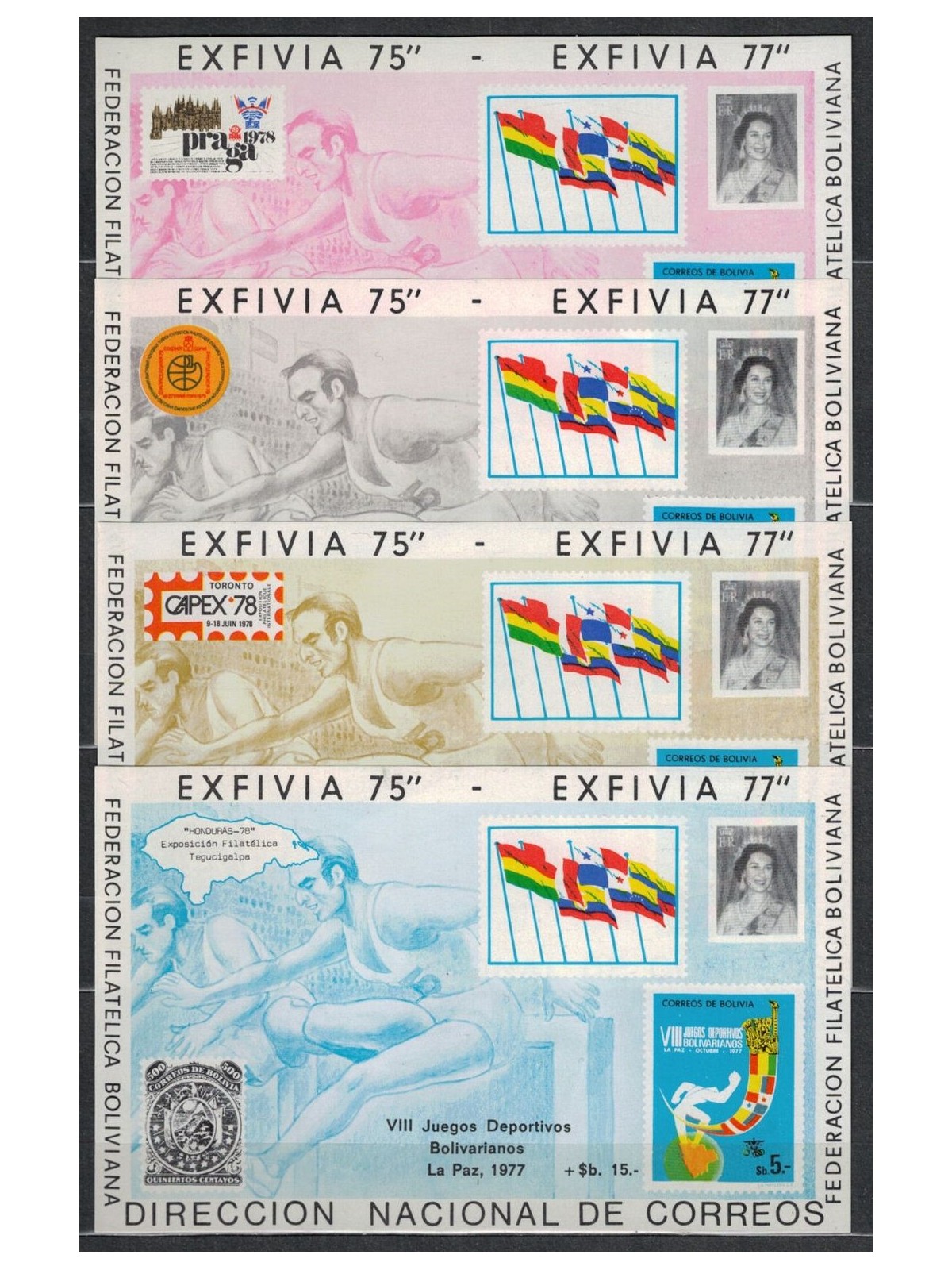 BOLIVIA 1978 Giochi sportivi boliviani 4 BF MNH**