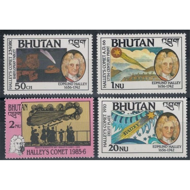 BHUTAN 1986 Cometa di Halley (I) 4v MNH**