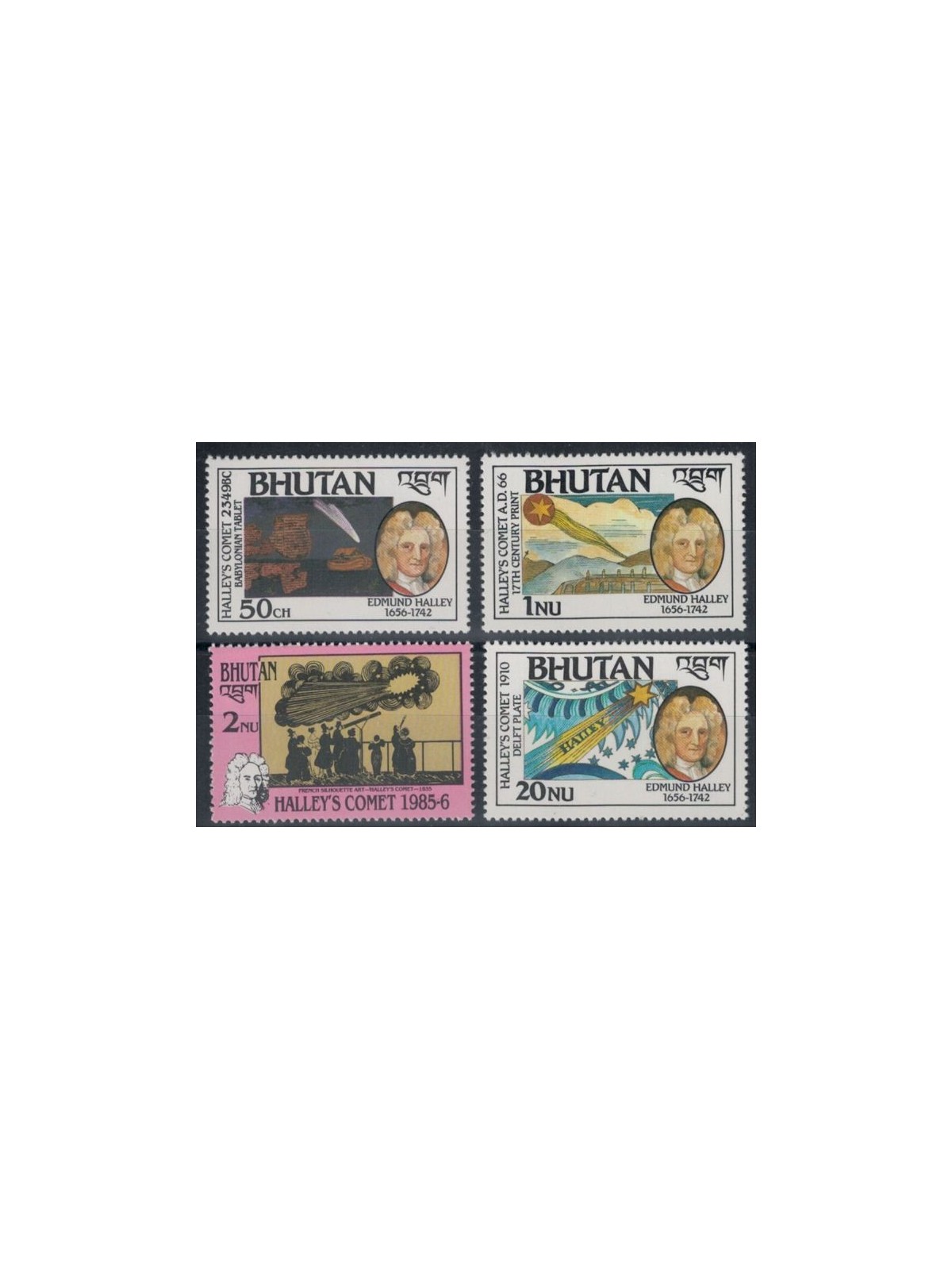 BHUTAN 1986 Halley's Comet (I) 4v MNH**