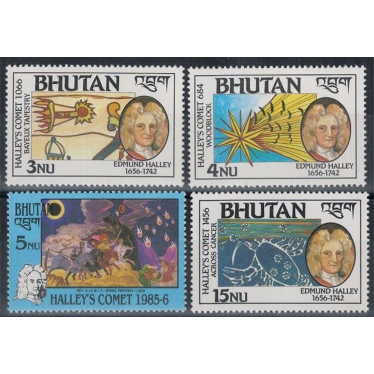 BHUTAN 1986 Cometa di Halley (II) 4v MNH**