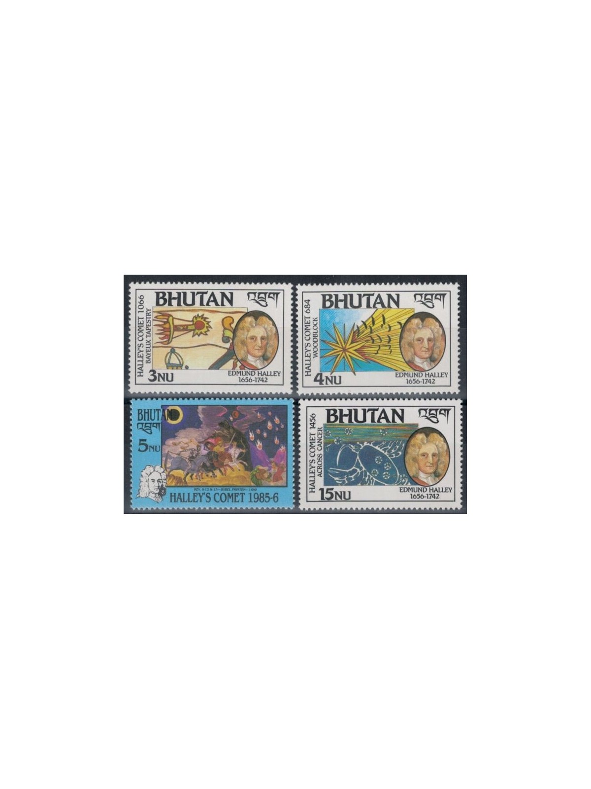 BHUTAN 1986 Cometa di Halley (II) 4v MNH**
