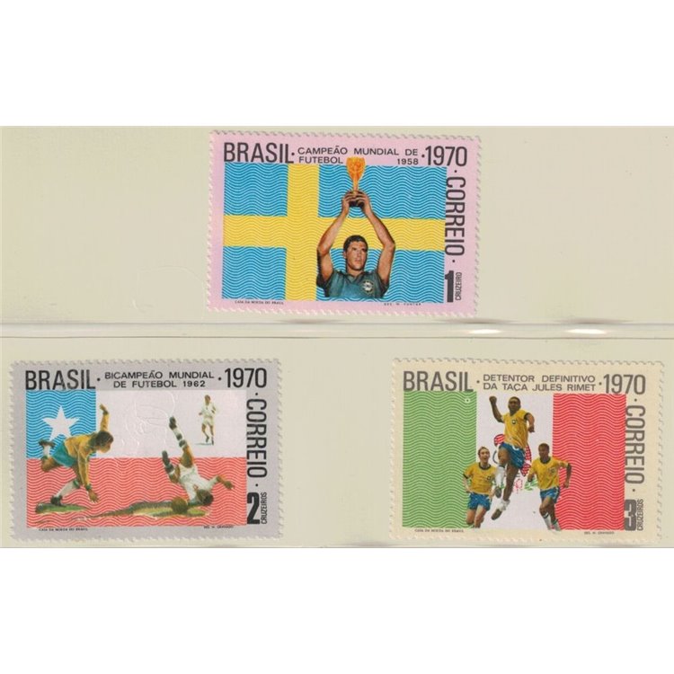 BRAZIL 1970 World Cup 3v MNH**