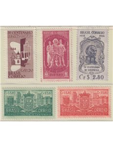 BRAZIL 1954 Sao Paulo Foundation 5v MNH**