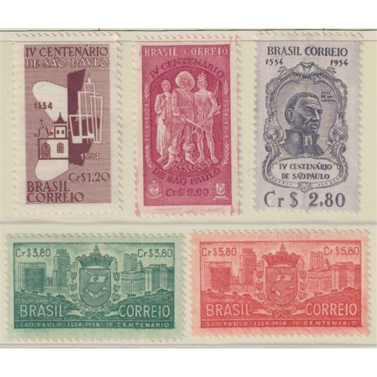BRAZIL 1954 Sao Paulo Foundation 5v MNH**