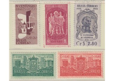 BRAZIL 1954 Sao Paulo Foundation 5v MNH**