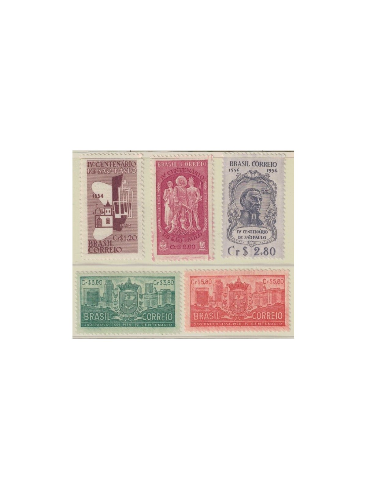 BRAZIL 1954 Sao Paulo Foundation 5v MNH**