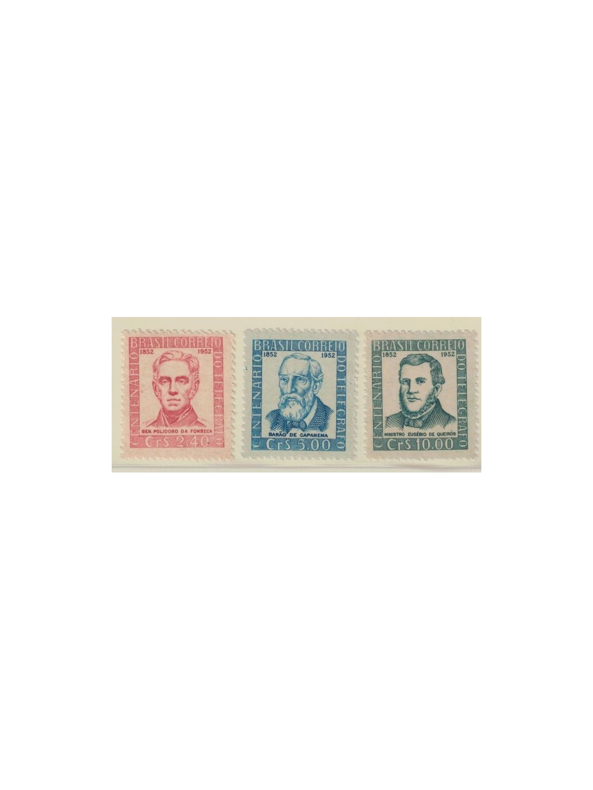 BRASILE 1952 Centenario del telegrafo 3v MNH**