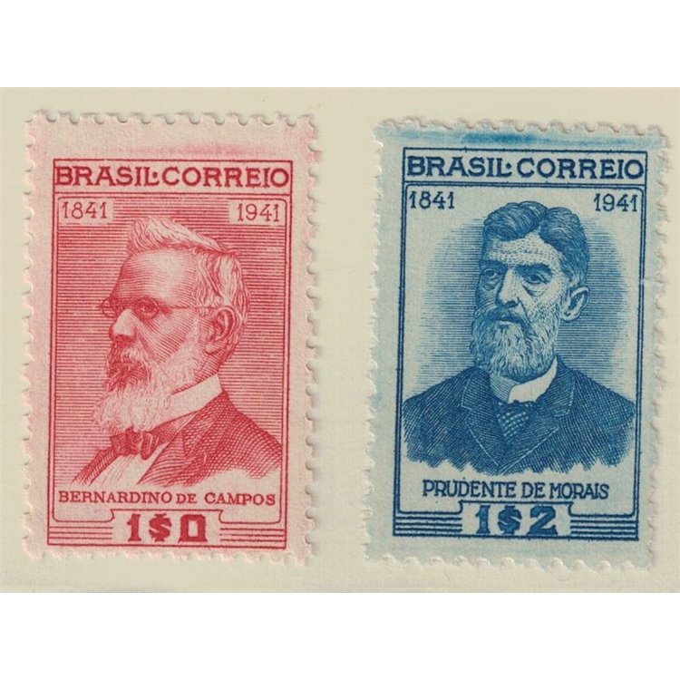 BRASILE 1942 Centenario Bernardino de Campos 2v MNH**