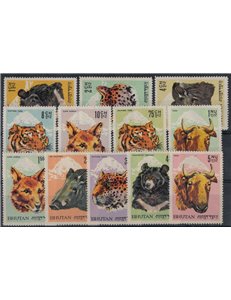 BHUTAN 1966 Animali endemici 12v MNH**