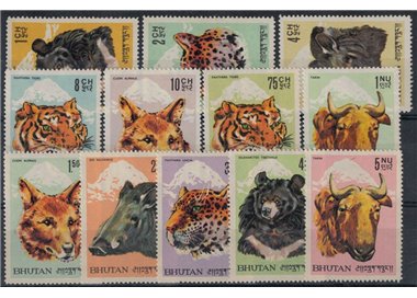 BHUTAN 1966 Animali endemici 12v MNH**