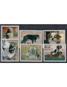 BHUTAN 1972 Razze di cani 6v MNH**