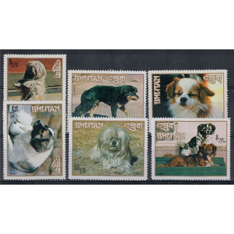 BHUTAN 1972 Dog Breeds 6v MNH**