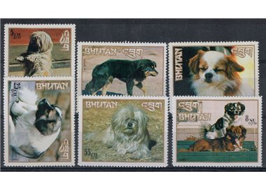 BHUTAN 1972 Razze di cani 6v MNH**