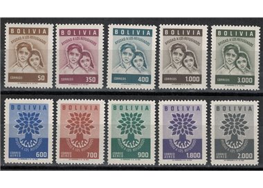 BOLIVIA 1960 Anno del rifugiato 10v MNH**