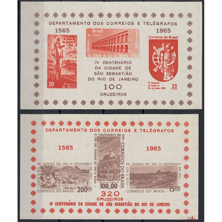 BRAZIL 1965 4th Centenary of Rio de Janeiro 2 s/s MNH**