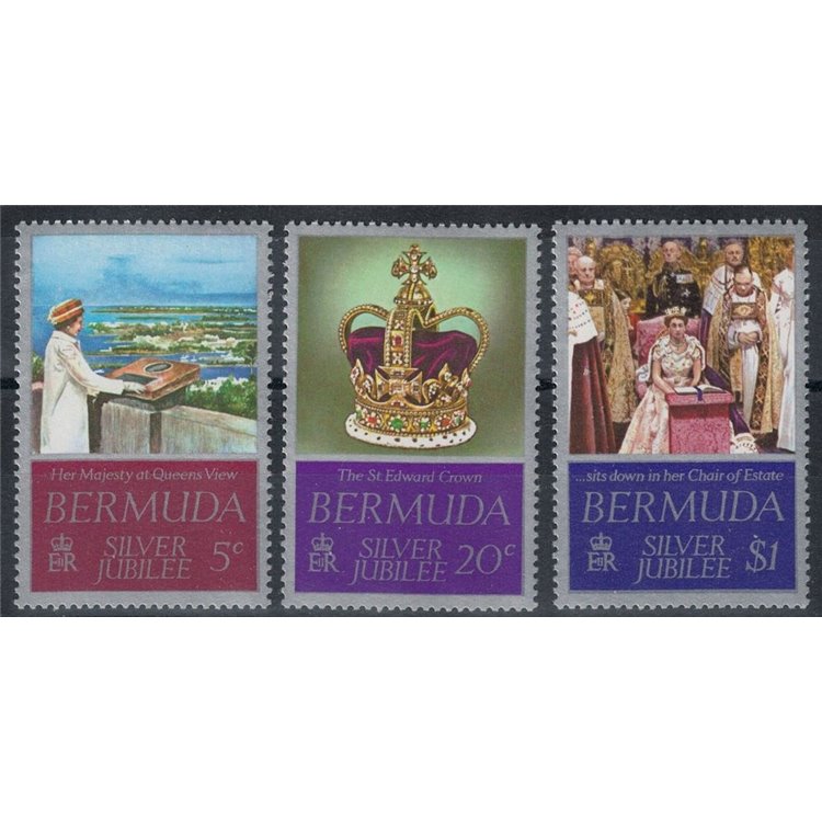 BERMUDA 1977 Silver Jubilee 3v MNH**