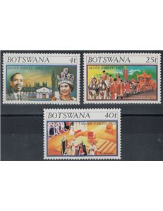 BOTSWANA 1977 Silver Jubilee 3v MNH**