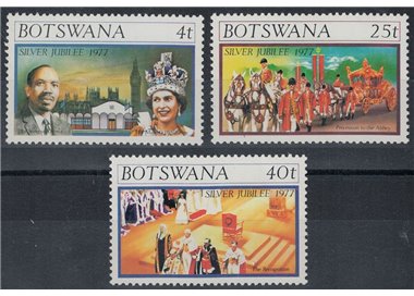 BOTSWANA 1977 Silver Jubilee 3v MNH**