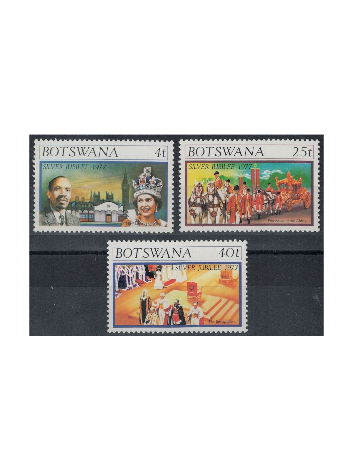 BOTSWANA 1977 Silver Jubilee 3v MNH**