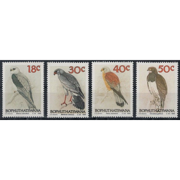 BOPHUTHATSWANA 1989 Uccelli rapaci 4v MNH**