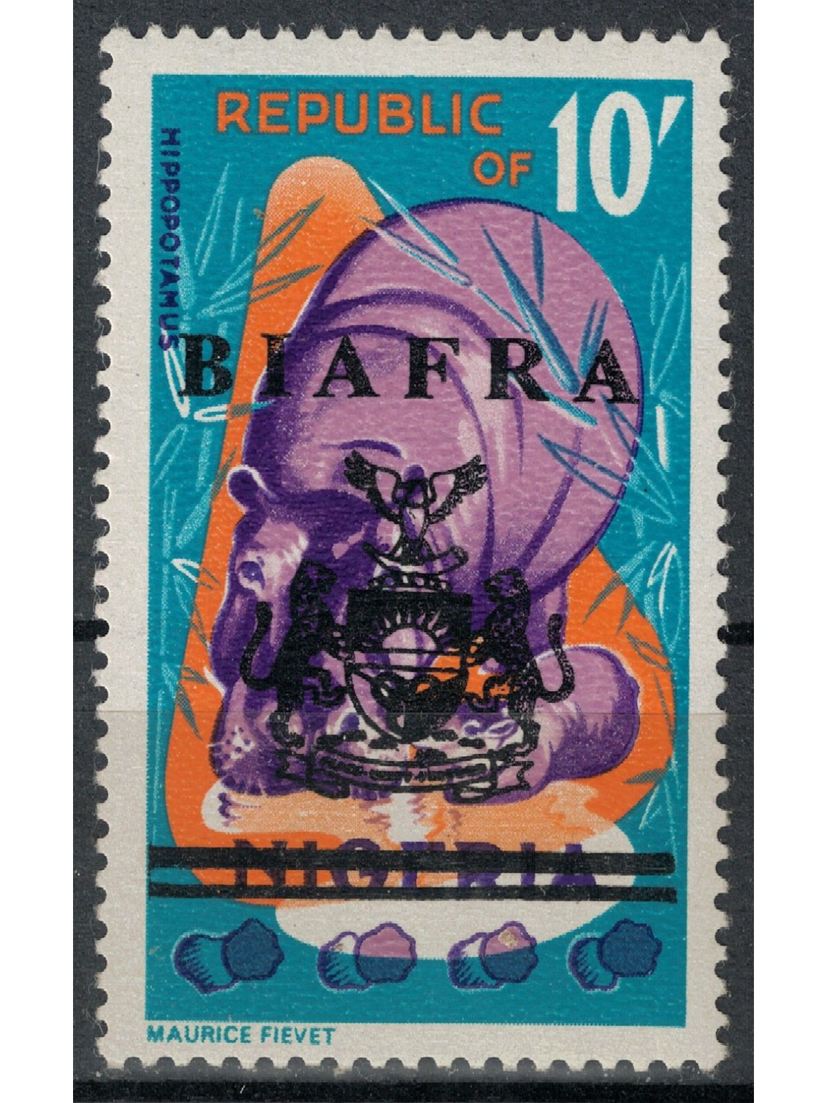 BIAFRA 1968 Francobolli di Nigeria soprastampati (10s) MNH**