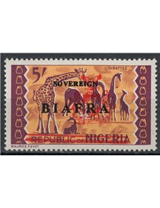 BIAFRA 1968 Francobolli di Nigeria soprastampati (5s) MNH**