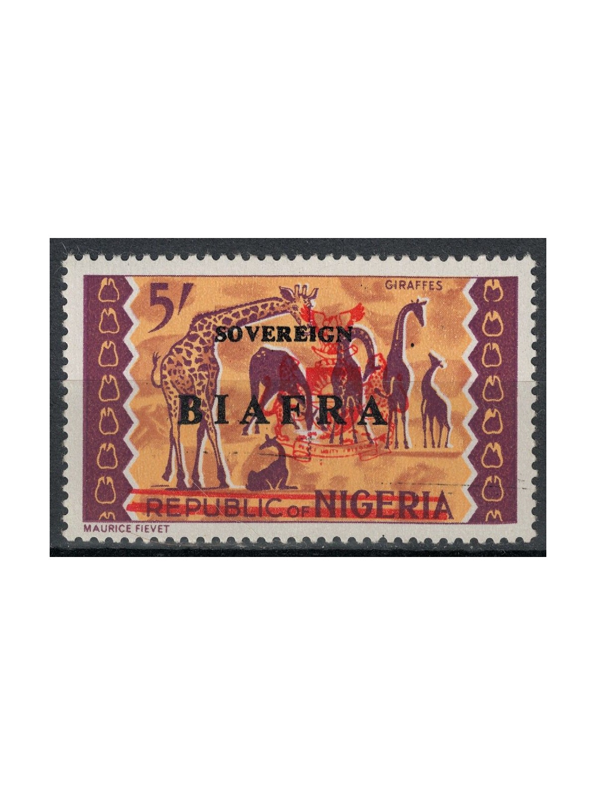 BIAFRA 1968 Francobolli di Nigeria soprastampati (5s) MNH**