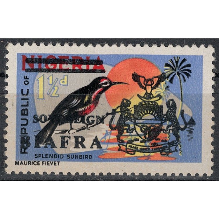 BIAFRA 1968 Francobolli di Nigeria soprastampati (1½p) MNH**