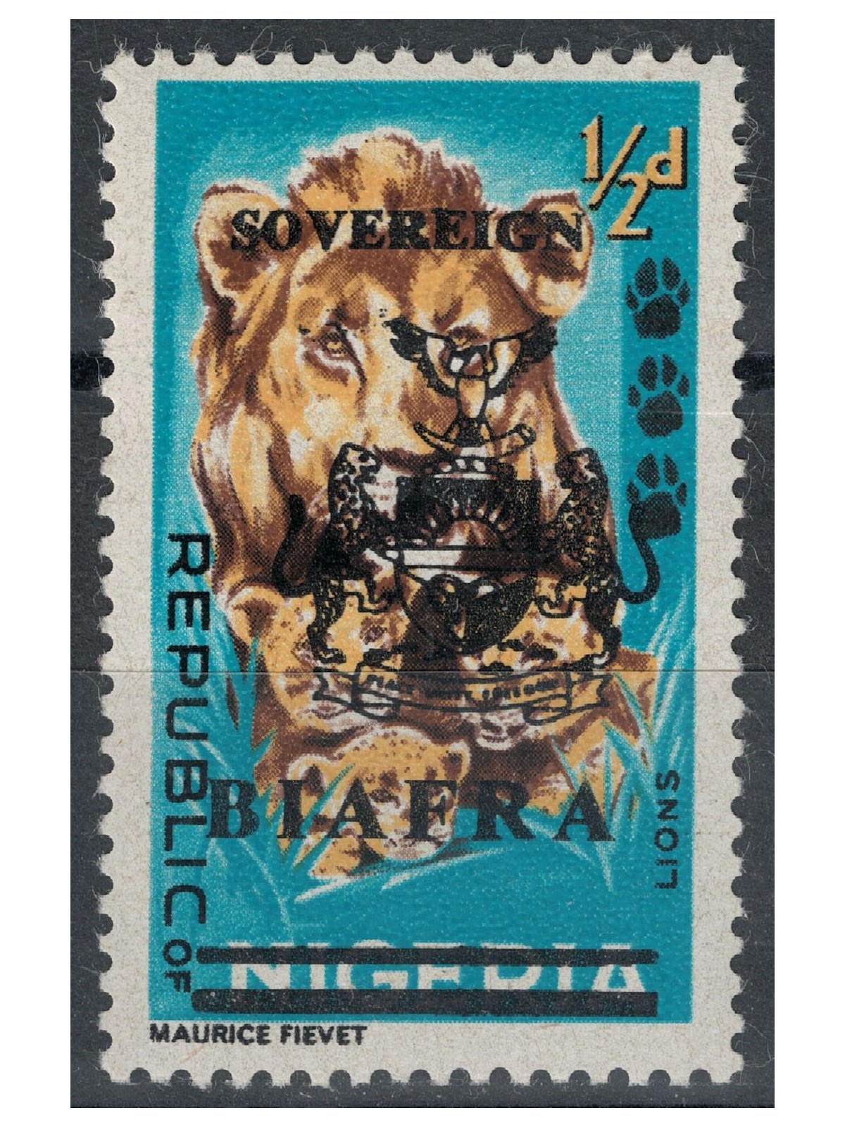BIAFRA 1968 Nigerian stamps overprinted (½p) MNH**