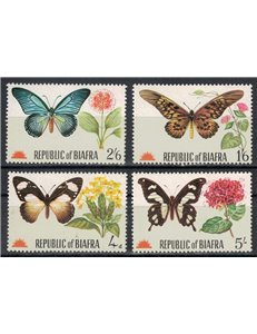 BIAFRA 1968 Butterflies and Flowers 4v MNH**