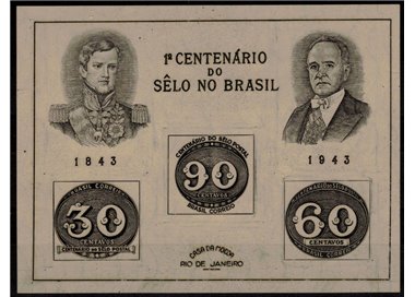 BRASILE 1943 Centenario dei francobolli brasiliani BF MNH**