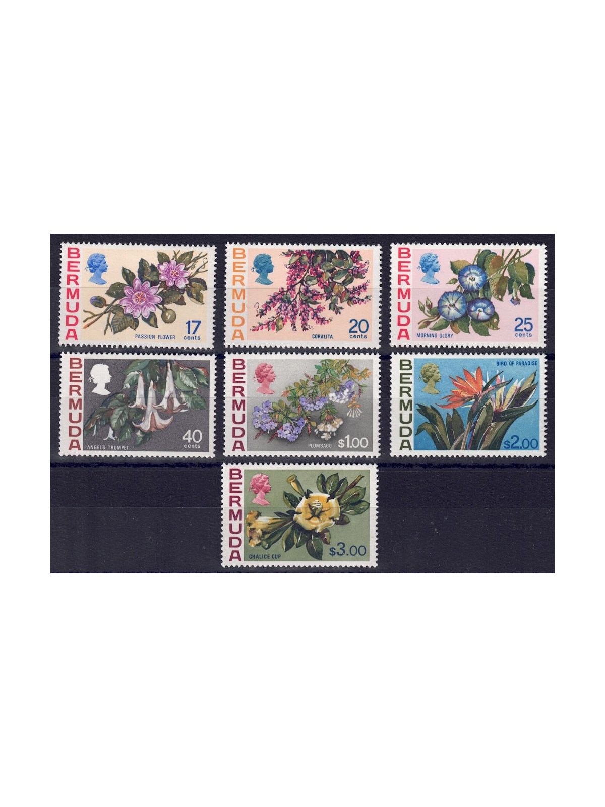 BERMUDA 1975 Serie ordinaria (fiori) 7v MNH**