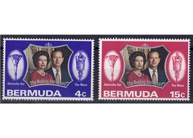 BERMUDA 1972 Queen's Silver Wedding 2v MNH**