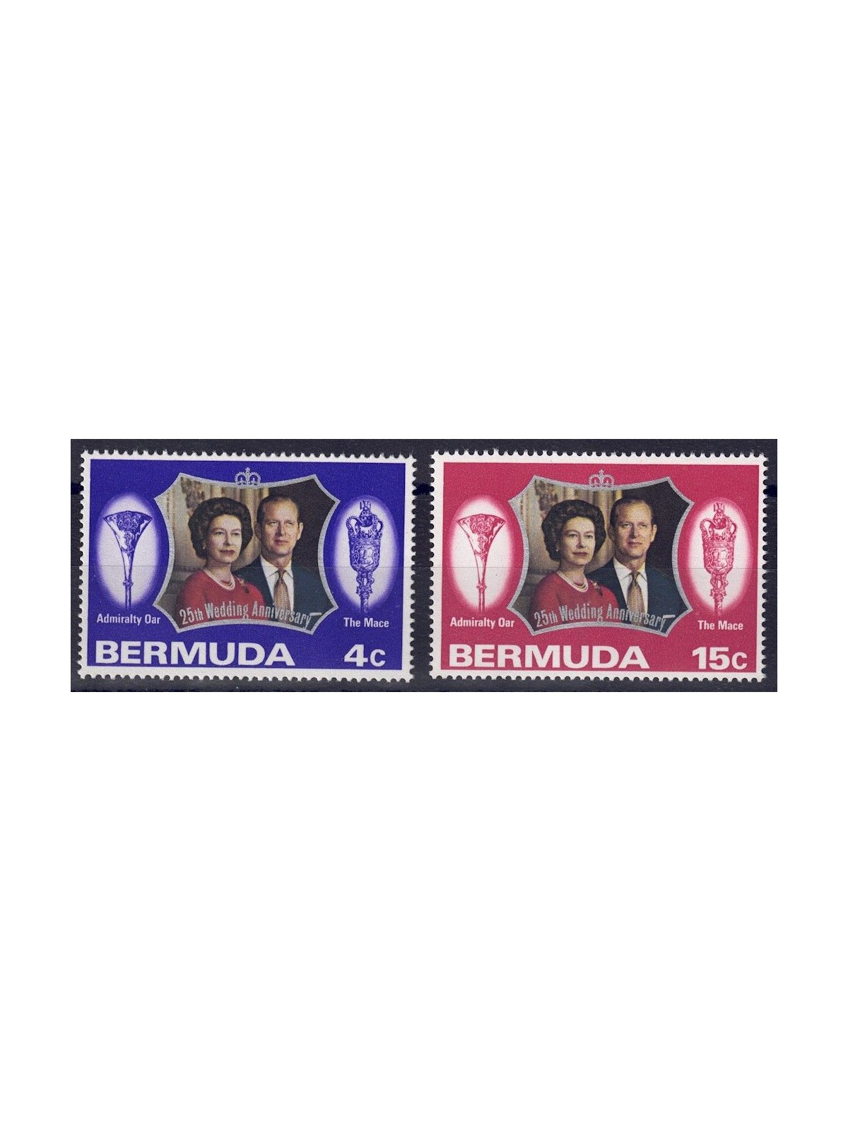 BERMUDA 1972 Queen's Silver Wedding 2v MNH**