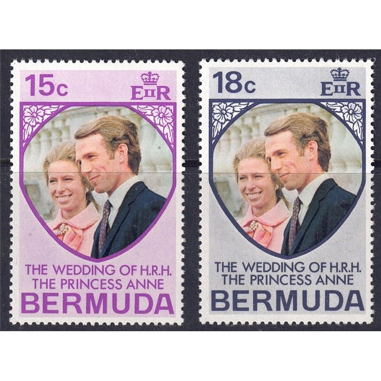 BERMUDA 1973 Matrimonio Anne e Mark 2v MNH**