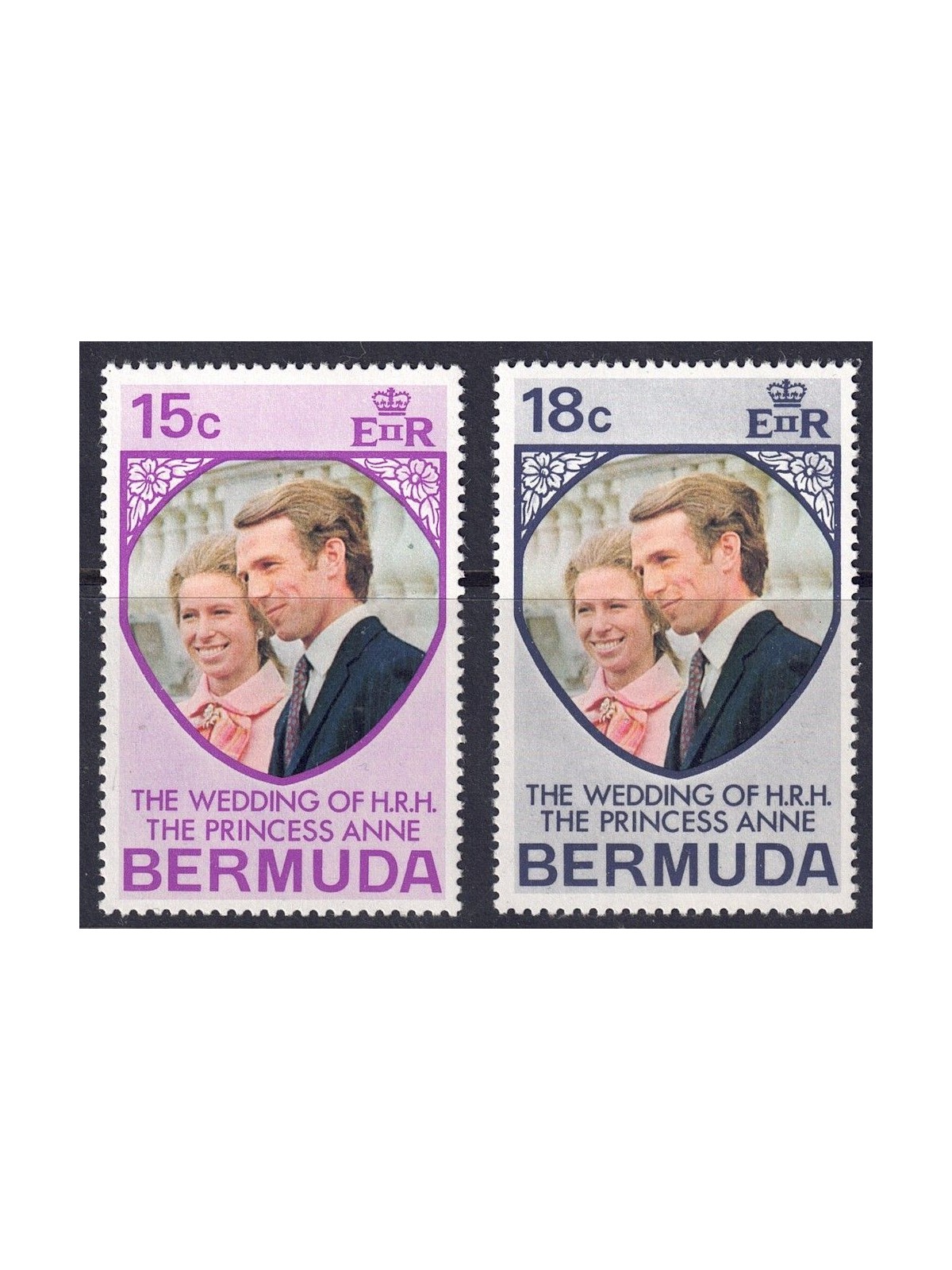 BERMUDA 1973 Matrimonio Anne e Mark 2v MNH**