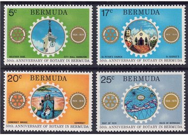 BERMUDA 1974 Rotary Anniversary 4v MNH**
