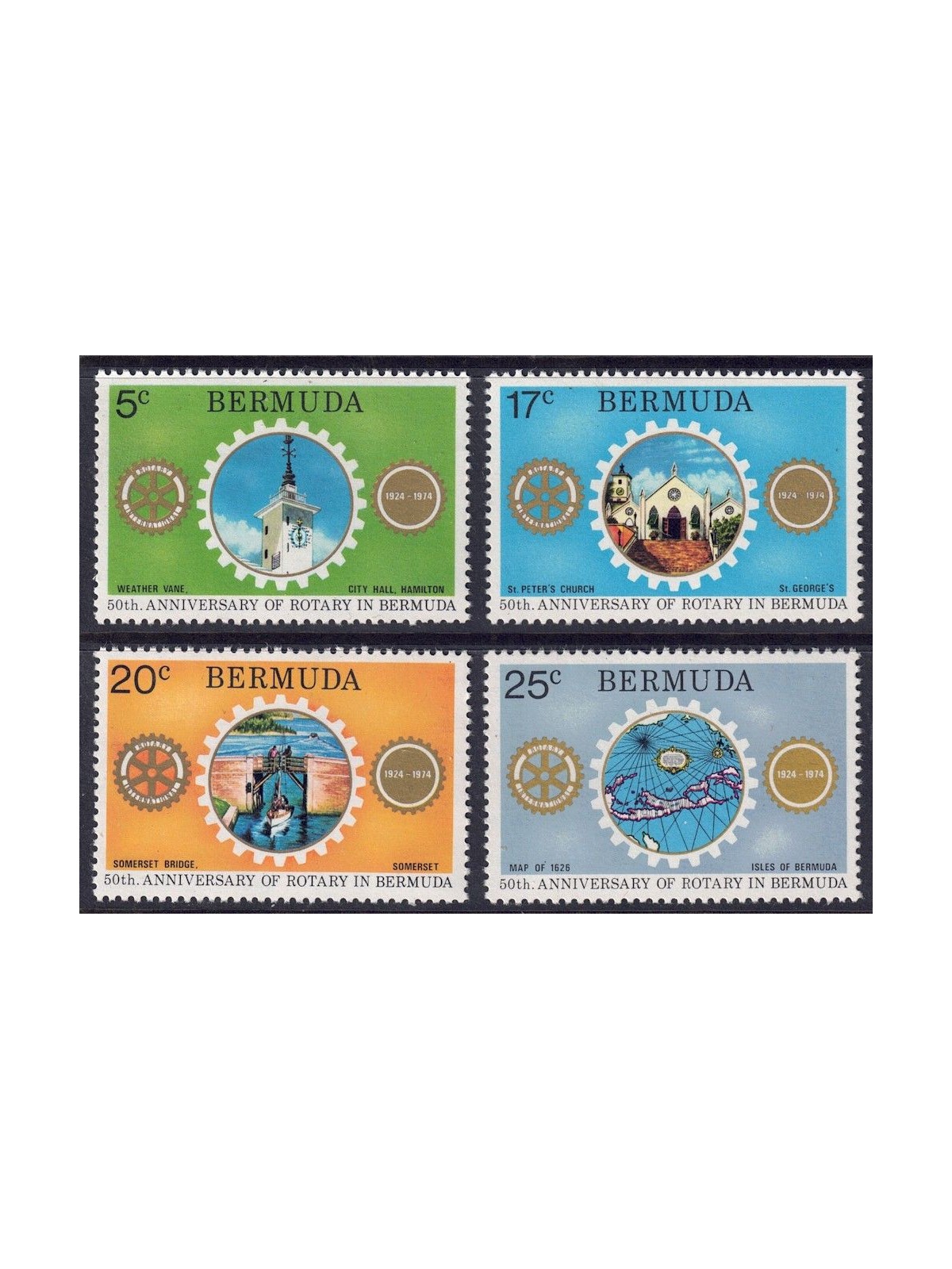 BERMUDA 1974 Anniversario del Rotary 4v MNH**